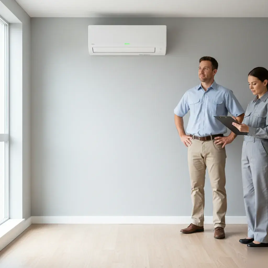 Indoor ductless mini split operating after repair