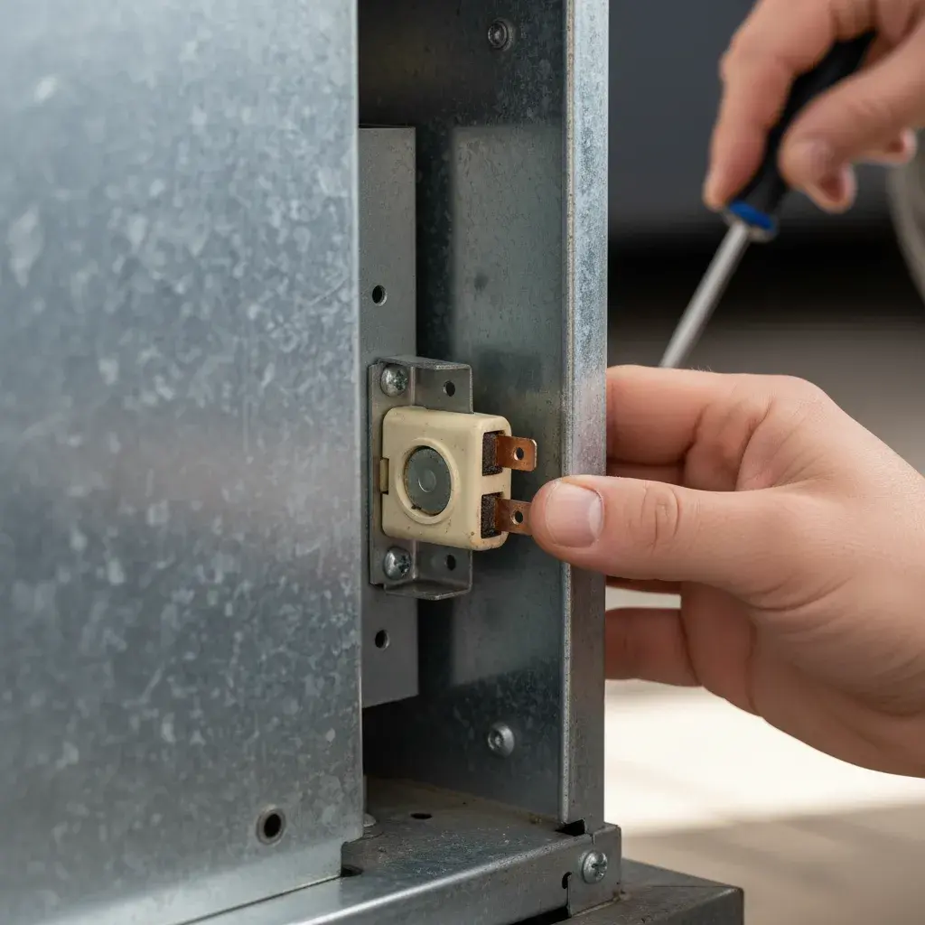 Furnace limit switch being removed during service