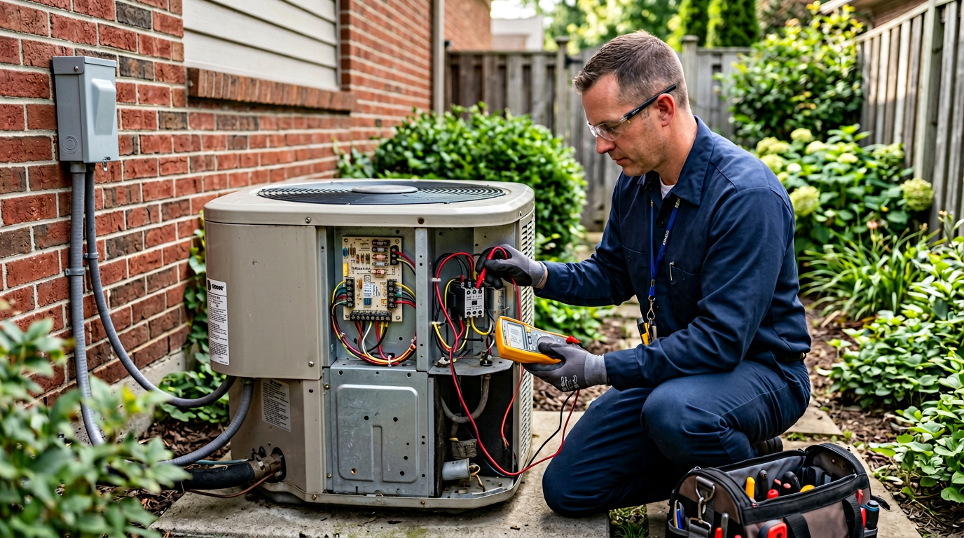 Repairing a short cycling AC unit electrical panel in Deer Park