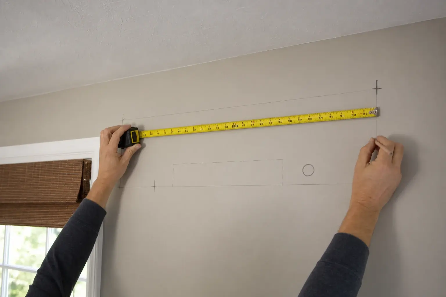 Measuring wall space for ductless mini split indoor unit placement