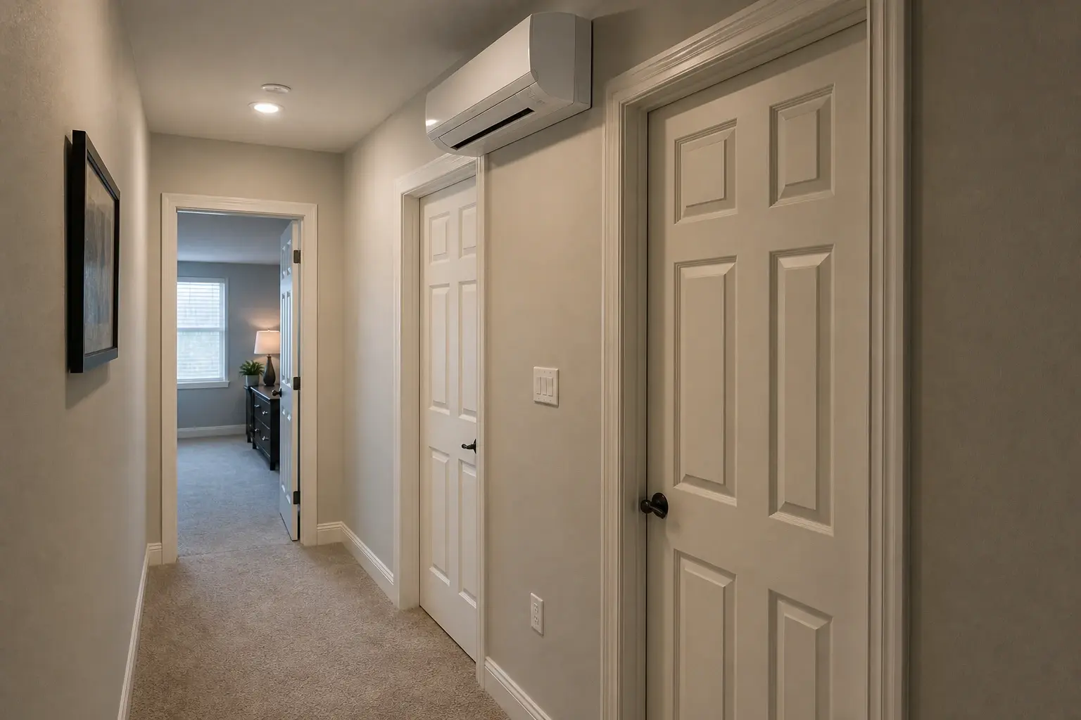 Residential layout showing a ductless mini split zoning limitation