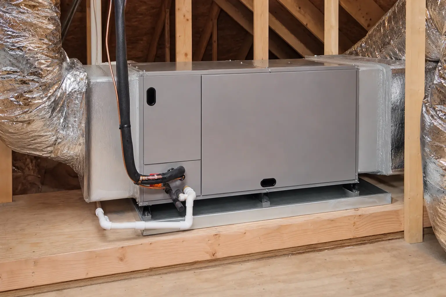 Newly installed residential central air conditioning indoor air handler