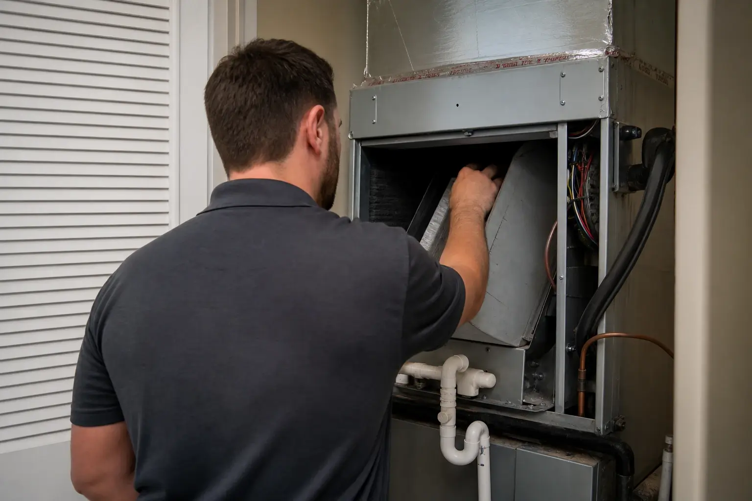 Inspecting residential air conditioning ductwork in a single-family home